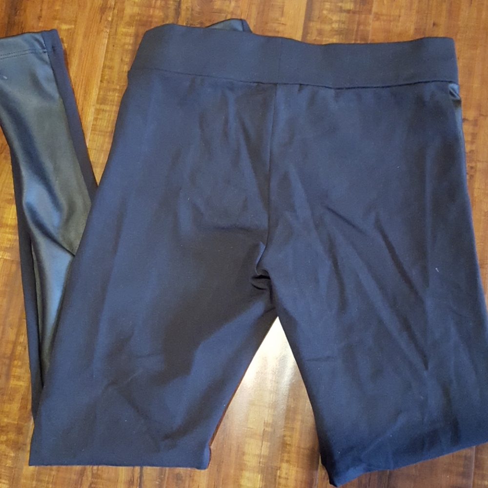 Pleather Front Leggings - Picture 2 of 4
